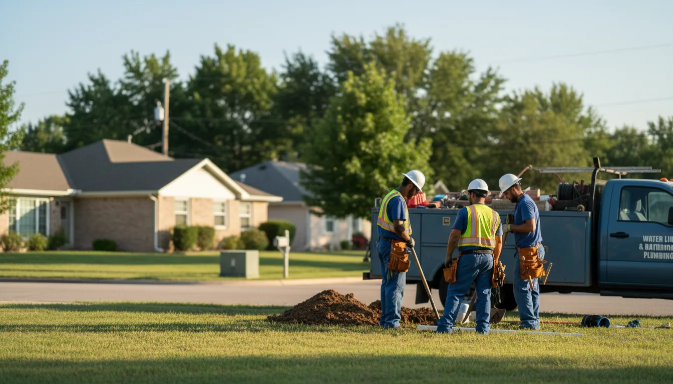 Residential water line and bathroom plumbing service in Frost, TX